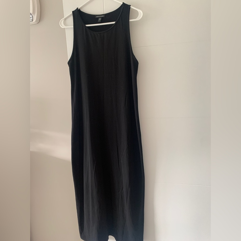 Eileen Fisher black maxi system dress size small